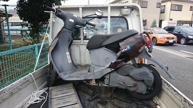 小田原市バイク処分　レッツ4